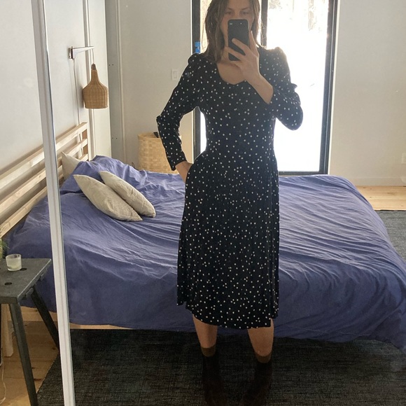 Vintage star print drop waist dress sz 4/6 - Picture 5 of 17